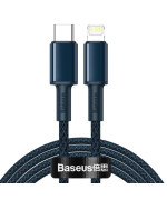 Data Кабель Baseus High Density Braided Fast Charging Type-C to Lightning PD 20W 1m, Blue