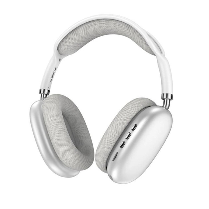 Bluetooth навушники BOROFONE BO22 Elegant BT headphones 400 mAh, Silver