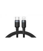 Data Кабель Baseus CATLKLF-G1 Cafule Cable Type-C to Lightning PD18W 1m, Gray-Black