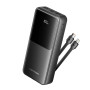 Power Bank Vention LED Display 22.5W 20000 mAh with Built-in cable Lightning to Type-C, Black