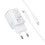 Сетевое зарядное устройство BOROFONE BAS83A PD20W с кабелем USB-C to Lightning, White