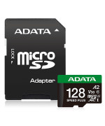 Карта пам'яті microSDXC A-DATA SPEED PLUS 128Gb Class 10 з адаптером SD, Black