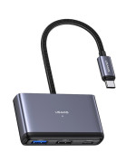 HUB Type-C Usams US-SJ627 4in1 Multifunctional Type-C*1+USB3.0*1+USB 2.0*2, Dark grey