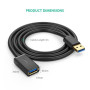 USB - подовжувач UGREEN US129 1m, Black