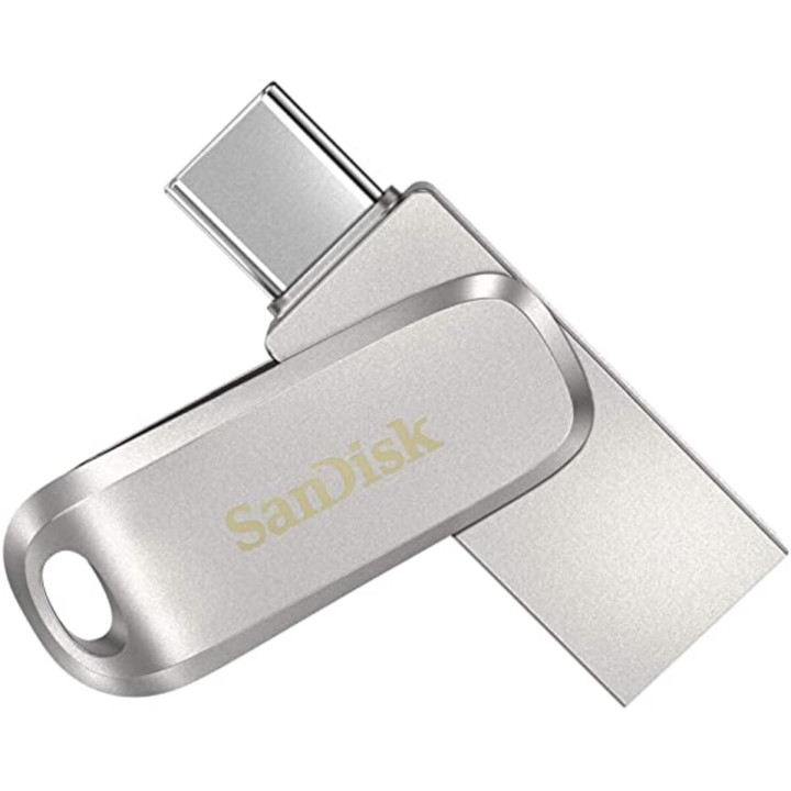 Флешка Flash SanDisk USB 3.1 Ultra Dual Luxe Type-C 128Gb (150 Mb/s), Silver