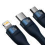 USB Data Кабель Baseus Flash Series Ⅱ Two-for-three 100W 1.2m, Blue