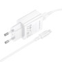 Мережевий зарядний пристрій BOROFONE BA110A з кабелем USB-A to MicroUSB, White