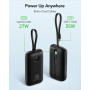 Внешний аккумулятор Power Bank VEGER K1 W1188 with built-in cables Type C / Lightning 10000mAh, Black