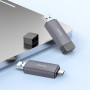 Кардрідер HOCO HB45 2-in-1 USB / Type-C 3.0, Metal gray