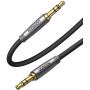 Аудіо кабель UGREEN AV150 3.5mm Metal Connector Alu Case Braided Audio Cable 2m, Silver Gray