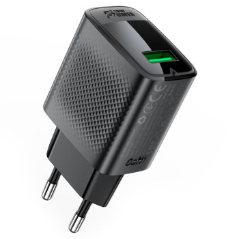 Сетевое зарядное устройство ACEFAST A90 QC 18W GaN, Black