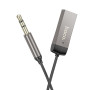 Bluetooth-ресивер HOCO E78 Benefit car AUX BT receiver with cable, Metal Gray