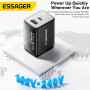 Сетевое зарядное устройство ESSAGER ECT45W Gan USB Type-C 45W, Black