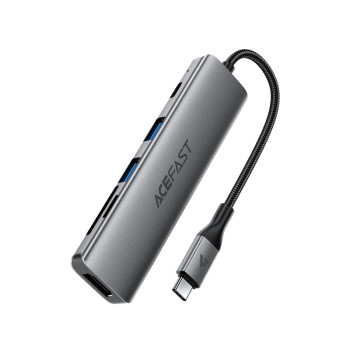USB-хаб ACEFAST J18 USB-C 6-in-1, Metal Gray