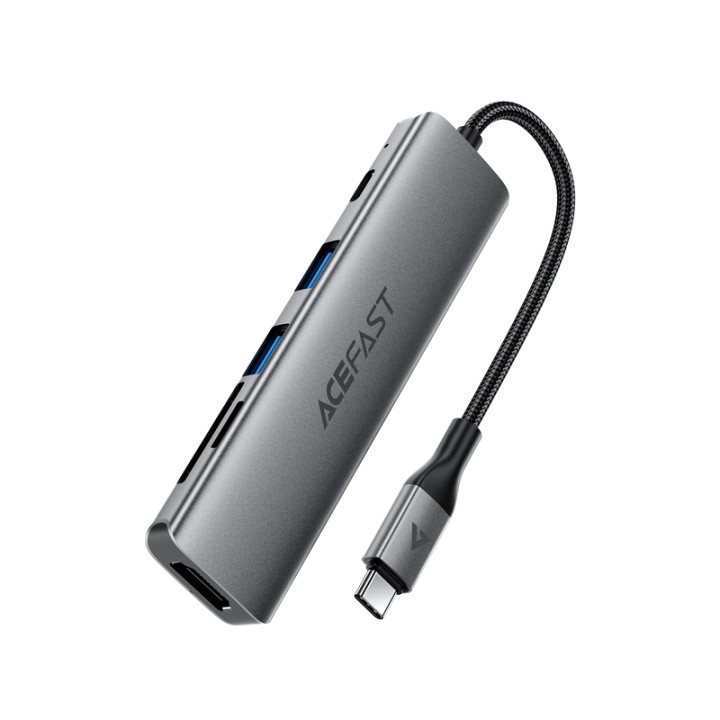 USB-хаб ACEFAST J18 USB-C 6-in-1, Metal Gray