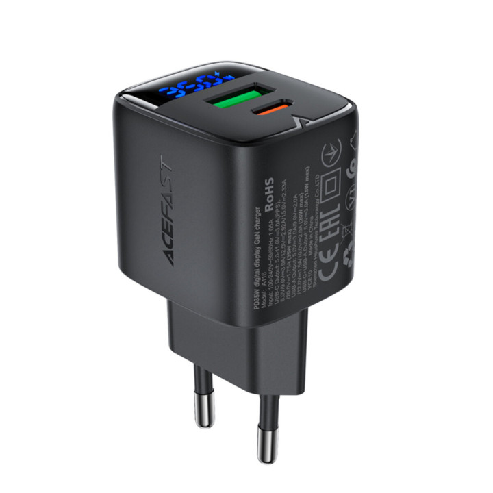 Мережевий зарядний пристрій ACEFAST A116 PD35W, Black