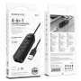 USB-Hub Borofone DH6 Erudite 4-in-1 USB to USB3.0*3 / RJ45 1.2, Black
