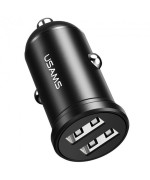 Автомобильное зарядное устройство для Usams US-CC114 C20 Dual USB 2.4A, Black