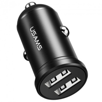 Автомобільний зарядний пристрій Usams US-CC114 C20 Dual USB 2.4A, Black