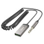 Bluetooth-ресивер HOCO E78 Benefit car AUX BT receiver with cable, Metal Gray