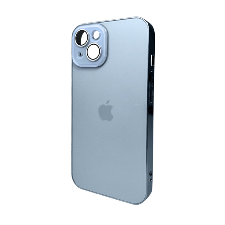 Чехол AG Glass Sapphire Frame для iPhone 15, Sierra Blue