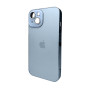 Чехол AG Glass Sapphire Frame для iPhone 15, Sierra Blue