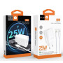 Сетевое зарядное устройство WUW T86L PD25W с кабелем USB C to Lighting, White