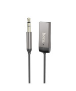 Bluetooth-ресивер HOCO E78 Benefit car AUX BT receiver with cable, Metal Gray