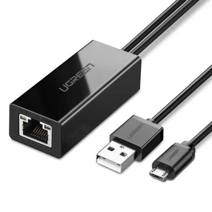 USB Хаб UGREEN Ethernet Adapter для TV Stick, Black