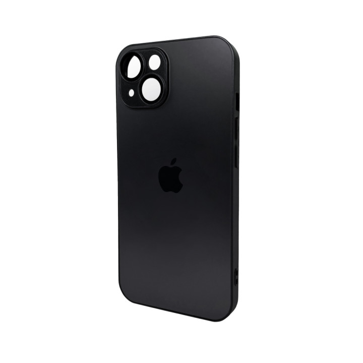 Чехол AG Glass Matt Frame Color для iPhone 15, Graphite Black