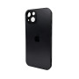 Чехол AG Glass Matt Frame Color для iPhone 15, Graphite Black