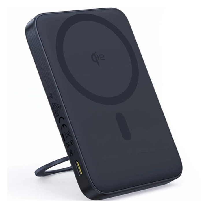 Зовнішній аккумулятор Power Bank Baseus PicoGo Qi2 Type-C PD20W з безпровідною зарядкою 5000mAh, Black