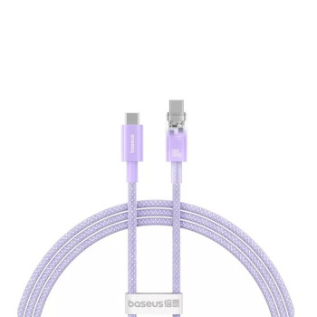 Кабель Baseus Explorer Series Fast Charging with Smart Temperature Control Type-C to Type-C 100W 1m, Nebula Purple