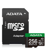 Карта пам'яті microSDXC A-DATA SPEED PLUS 256Gb Class 10 з адаптером SD, Black
