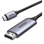 Видео кабель Type-C to HDMI UGREEN MM142 Male to Male Cable Aluminum Shell 1.5m, Gray Black