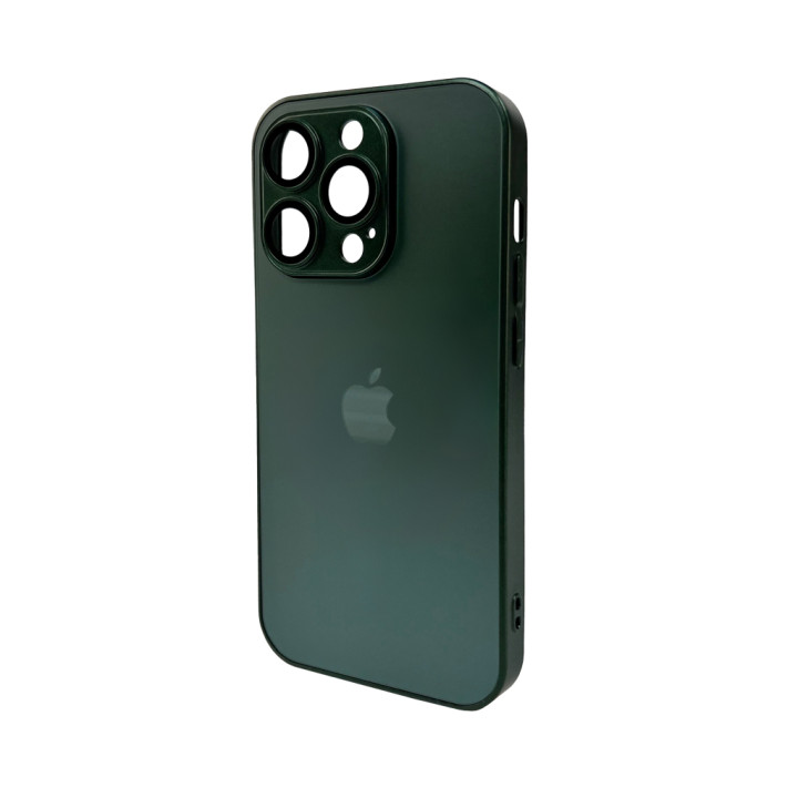 Чехол AG Glass Matt Frame Color для iPhone 15 Pro, Green