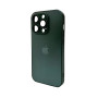 Чехол AG Glass Matt Frame Color для iPhone 15 Pro, Green
