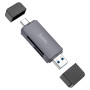 Кардрідер HOCO HB45 2-in-1 USB / Type-C 3.0, Metal gray