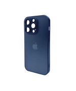 Чехол AG Glass Matt Frame Color для iPhone 14, Navy Blue