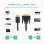 Видео кабель HDMI UGREEN HD106 HDMI to DVI Cable 1m, Black