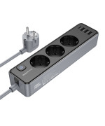 Мережевий Подовжувач BOROFONE BAC8 Power 3-position socket 12W 2m, Black