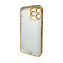 Чехол AG Glass Sapphire Frame для iPhone 15 Pro, Gold