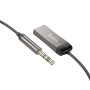 Bluetooth-ресивер HOCO E78 Benefit car AUX BT receiver with cable, Metal Gray