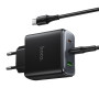 Мережевий зарядний пристрій HOCO C160A Type-C PD65W / USB QC3.0 with cable, Black