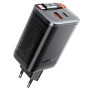 Сетевое зарядное устройство ACEFAST A111 PD67W / QC4.0 with retractable cable, Black
