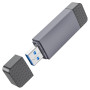 Кардрідер HOCO HB45 2-in-1 USB / Type-C 3.0, Metal gray