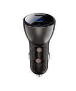 Автомобільний зарядний пристрій ACEFAST B10 metal car charger 60W with digital display, Black
