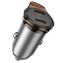 Автомобильное зарядное устройство HOCO NZ16B PD45W, Metal Grey