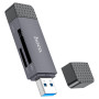 Кардрідер HOCO HB45 2-in-1 USB / Type-C 3.0, Metal gray