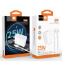 Сетевое зарядное устройство WUW T86C PD25W с кабелем USB C to USB C, White